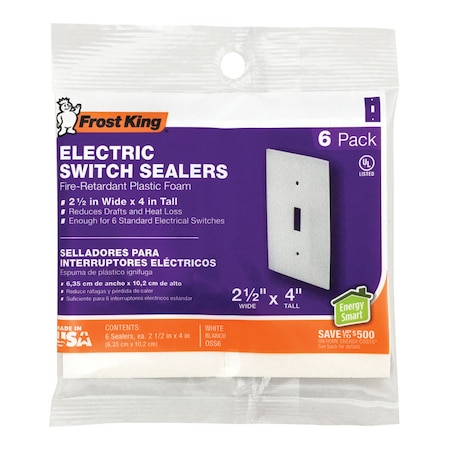 Frost King Frost King White 1 gang Plastic Toggle Wall Plate Sealers 6 pk OSS6H